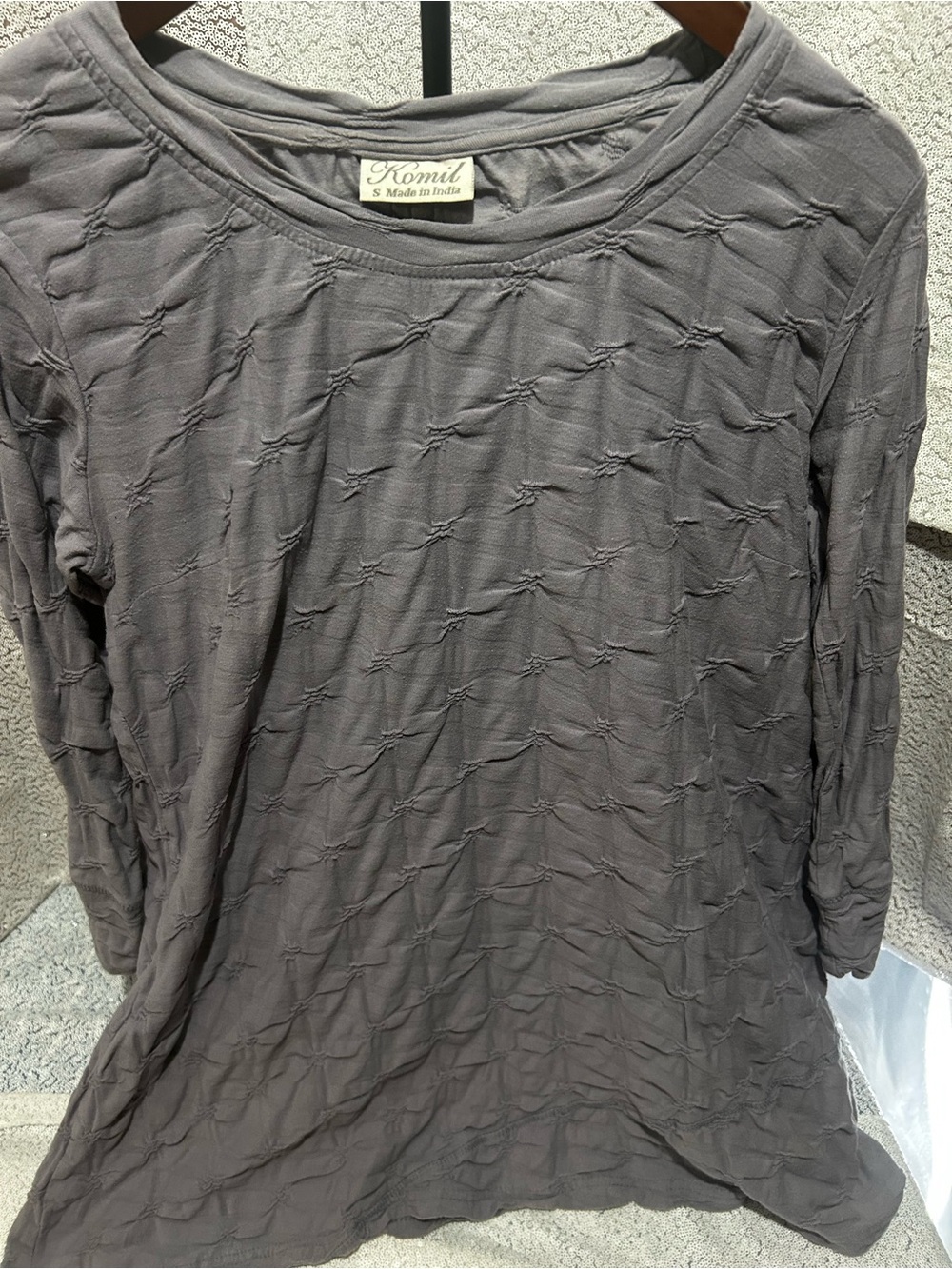 Women's Long Sleeve Textured long shirt purple